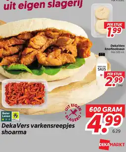 Dekamarkt Deka Vers varkensreepjes shoarma aanbieding