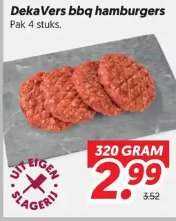 Dekamarkt Deka Vers bbq hamburgers aanbieding