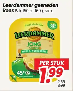 Dekamarkt Leerdammer gesneden kaas aanbieding