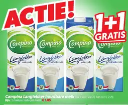 Dekamarkt Campina Langlekker houdbare melk aanbieding
