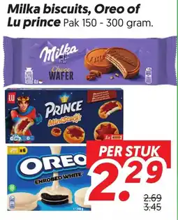 Dekamarkt Milka biscuits, Oreo of Lu prince aanbieding