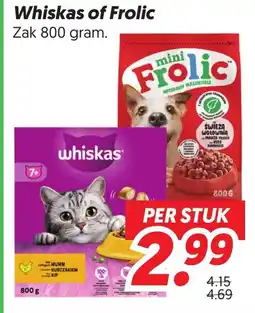 Dekamarkt Whiskas of Frolic aanbieding