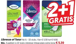 Dekamarkt Libresse of Tena aanbieding