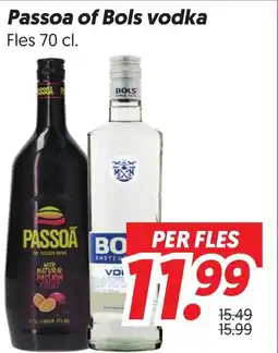 Dekamarkt Passoa of Bols vodka aanbieding
