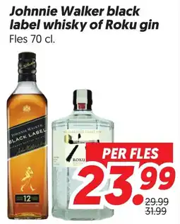 Dekamarkt Johnnie Walker black label whisky of Roku gin aanbieding