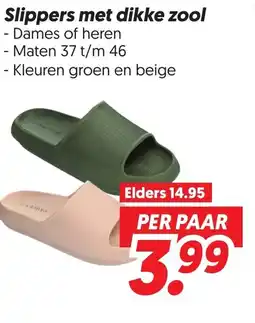 Dekamarkt Slippers met dikke zool aanbieding