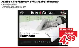 Dekamarkt Bamboe hoofdkussen of kussenbeschermers aanbieding