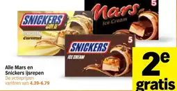 Albert Heijn Alle Mars en Snickers ijsrepen aanbieding