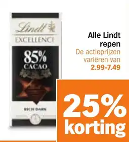 Albert Heijn Alle Lindt repen aanbieding