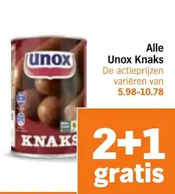 Albert Heijn Alle Unox Knaks aanbieding