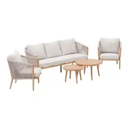 Van Cranenbroek Loungeset Trebbio wood look met kussens - 5 zits aanbieding