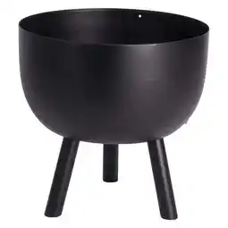 Van Cranenbroek Plantenpot met poot 18 cm zwart aanbieding