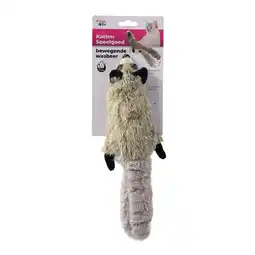 Van Cranenbroek Kattenspeeltje Flapso bewegende wasbeer grijs 36 cm aanbieding