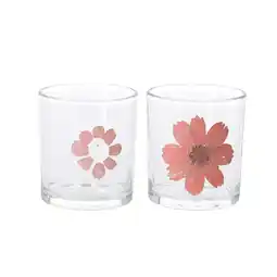 Van Cranenbroek Theelichtouder glas bloem roze 8 cm aanbieding