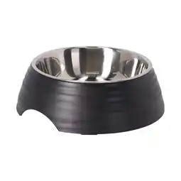 Van Cranenbroek Eetpot hond ribbel zwart 700ml aanbieding
