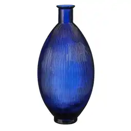 Van Cranenbroek Fles glas Firenza blauw 59 x 29 cm aanbieding