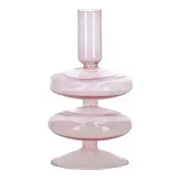 Van Cranenbroek Kaarshouder glas roze 8 x 16 cm aanbieding