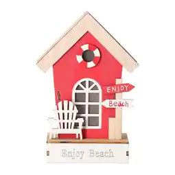 Van Cranenbroek Huis van hout 12 x 6 x 18 cm - 3 assorti aanbieding