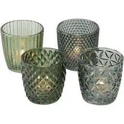 Van Cranenbroek Theelichtouder 8 cm 4 stuks groen aanbieding