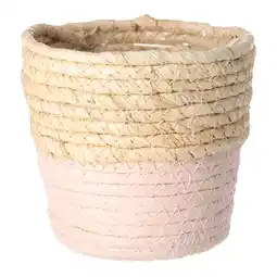 Van Cranenbroek Mand Rachel rond roze 18 x 18 cm aanbieding