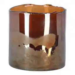 Van Cranenbroek Kaarshouder glas bruin 12 cm aanbieding