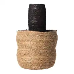 Van Cranenbroek Mand zeegras 22 x 38 cm natural black aanbieding