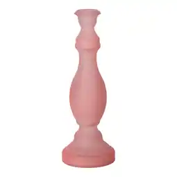 Van Cranenbroek Kaarshouder van glas 10 x 30 cm roze, 2 assorti aanbieding