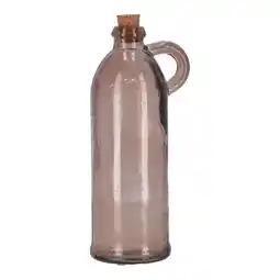 Van Cranenbroek Fles glas Sitia taupe 22 x 8 cm aanbieding