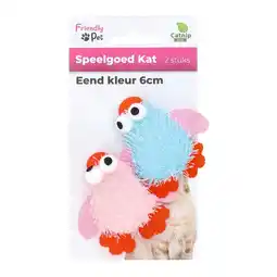 Van Cranenbroek Kattenspeeltje eend kleur 6 cm 2st aanbieding