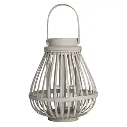 Van Cranenbroek Lantaarn bamboe 22 cm Taupe aanbieding