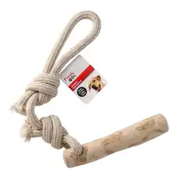 Van Cranenbroek Hondenspeelgoed Java hout stok + trektouw bruin M aanbieding