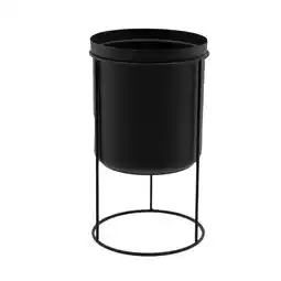 Van Cranenbroek Plantenpot met houder zwart 32 x 18 cm aanbieding