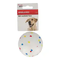 Van Cranenbroek Hondenspeelgoed bal confetti 7 cm aanbieding