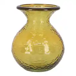 Van Cranenbroek Vaas gerecycled glas 24 cm geel aanbieding