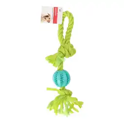 Van Cranenbroek Hondenspeelgoed touw en bal TPR blauw aanbieding