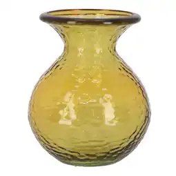 Van Cranenbroek Vaas gerecycled glas 18 cm geel aanbieding