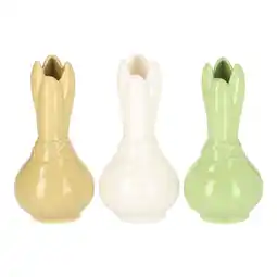 Van Cranenbroek Vaas 14 cm wit, geel, groen aanbieding