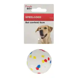 Van Cranenbroek Hondenspeelgoed bal confetti 6 cm aanbieding