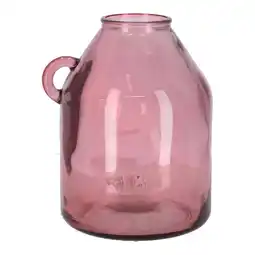 Van Cranenbroek Vaas glas 21 x 25 cm roze aanbieding