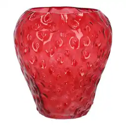 Van Cranenbroek Vaas glas aardbei 20 cm aanbieding