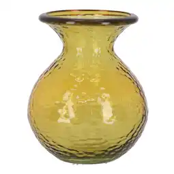 Van Cranenbroek Vaas gerecycled glas 33 cm geel aanbieding
