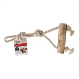 Van Cranenbroek Hondenspeelgoed Java hout stok + trektouw bruin aanbieding