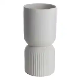 Van Cranenbroek Vaas ribbel 20 cm taupe aanbieding