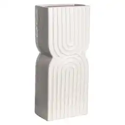 Van Cranenbroek Vaas boog strepen 28 cm wit aanbieding