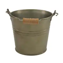 Van Cranenbroek Metalen emmer met handvat oud grijs 17 x 14 cm aanbieding