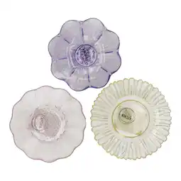 Van Cranenbroek Bord glas bloem 12 cm 3 assorti aanbieding
