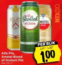 Vomar Voordeelmarkt Alfa Pils, Amstel Blond of Grolsch Pils aanbieding