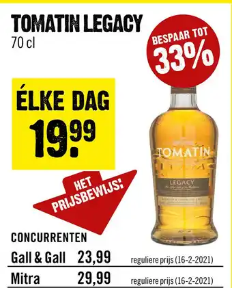 Dirck 3 TOMATIN LEGACY 70cl aanbieding