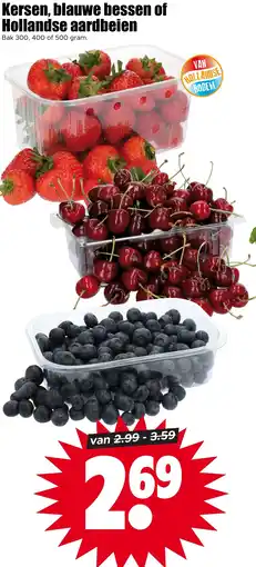 Dirk Kersen, blauwe bessen of Hollandse aardbeien aanbieding