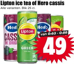 Dirk Lipton ice tea of Hero cassis aanbieding